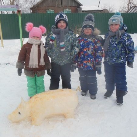 Снежная фигура детского сада &laquo;Чайка&raquo; с. Посольское.